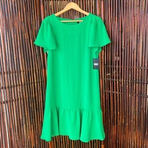 Green Flutter Sleeve DKNY Dress